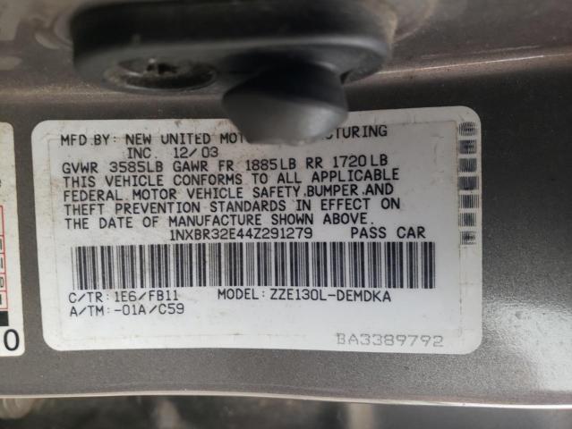 Photo 11 VIN: 1NXBR32E44Z291279 - TOYOTA COROLLA CE 