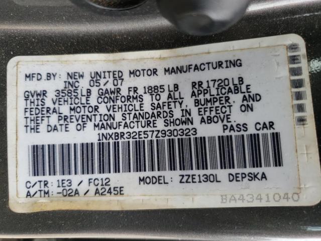 Photo 11 VIN: 1NXBR32E57Z930323 - TOYOTA COROLLA 