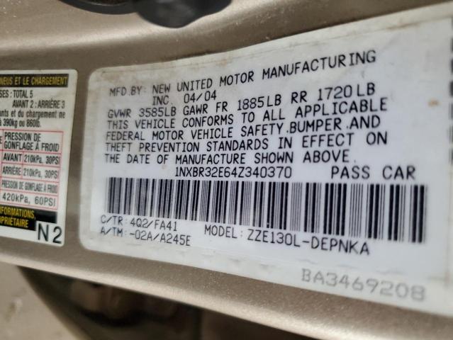 Photo 11 VIN: 1NXBR32E64Z340370 - TOYOTA COROLLA 