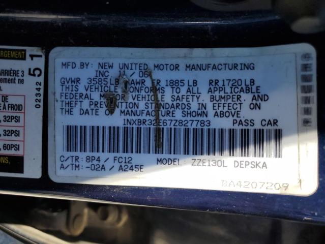 Photo 11 VIN: 1NXBR32E67Z827783 - TOYOTA COROLLA 