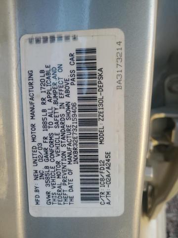 Photo 11 VIN: 1NXBR32E73Z159406 - TOYOTA COROLLA CE 