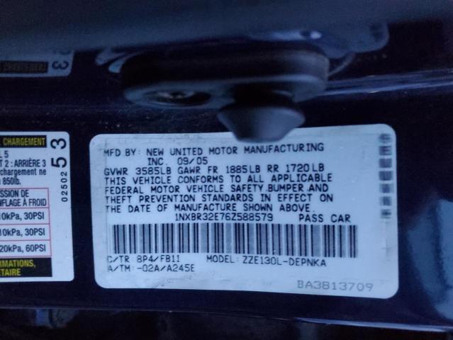 Photo 11 VIN: 1NXBR32E76Z588579 - TOYOTA COROLLA CE 