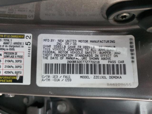 Photo 11 VIN: 1NXBR32E77Z770218 - TOYOTA COROLLA 