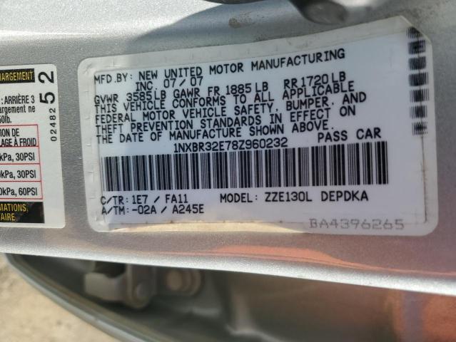 Photo 12 VIN: 1NXBR32E78Z960232 - TOYOTA COROLLA CE 