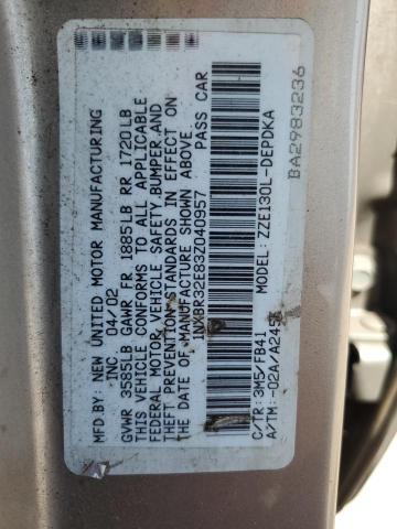 Photo 12 VIN: 1NXBR32E83Z040957 - TOYOTA COROLLA 