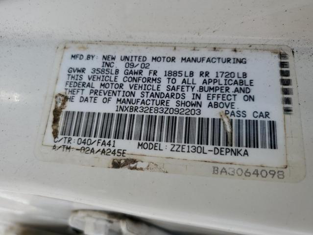 Photo 11 VIN: 1NXBR32E83Z092203 - TOYOTA COROLLA 