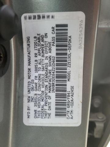 Photo 12 VIN: 1NXBR32E84Z210462 - TOYOTA COROLLA CE 