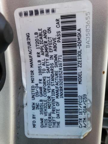 Photo 11 VIN: 1NXBR32E85Z416771 - TOYOTA COROLLA CE 