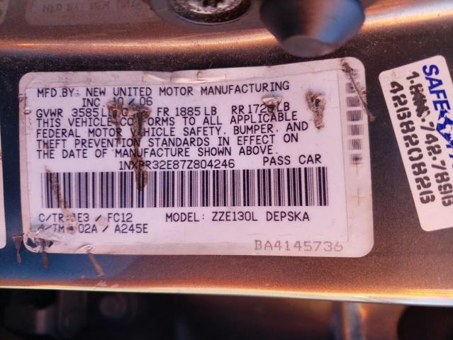 Photo 11 VIN: 1NXBR32E87Z804246 - TOYOTA COROLLA 