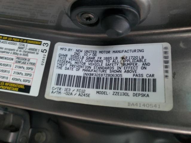 Photo 11 VIN: 1NXBR32E87Z806305 - TOYOTA COROLLA CE 