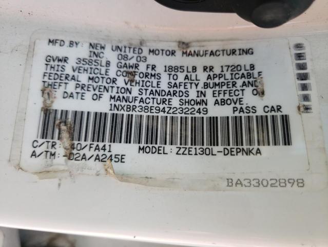 Photo 11 VIN: 1NXBR38E94Z232249 - TOYOTA COROLLA 