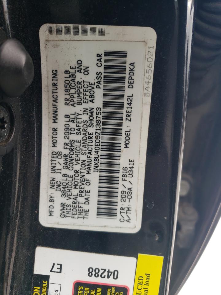 Photo 11 VIN: 1NXBU40E09Z138753 - TOYOTA COROLLA 