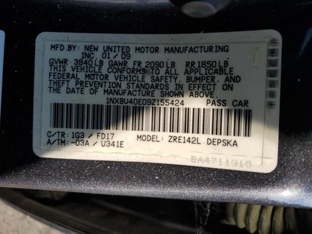 Photo 12 VIN: 1NXBU40E09Z155424 - TOYOTA COROLLA 