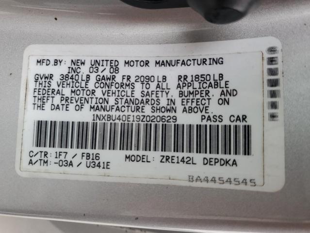 Photo 11 VIN: 1NXBU40E19Z020629 - TOYOTA COROLLA 