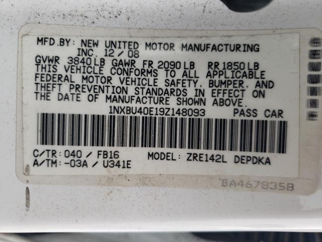 Photo 11 VIN: 1NXBU40E19Z148093 - TOYOTA COROLLA 