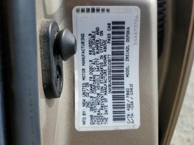 Photo 11 VIN: 1NXBU40E39Z010877 - TOYOTA COROLLA 