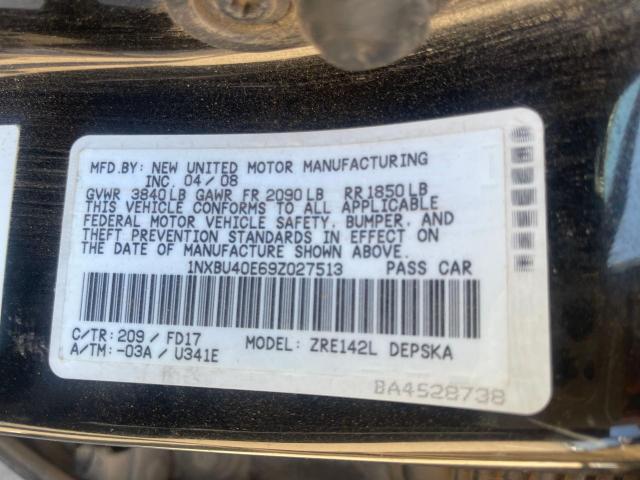 Photo 9 VIN: 1NXBU40E69Z027513 - TOYOTA COROLLA 