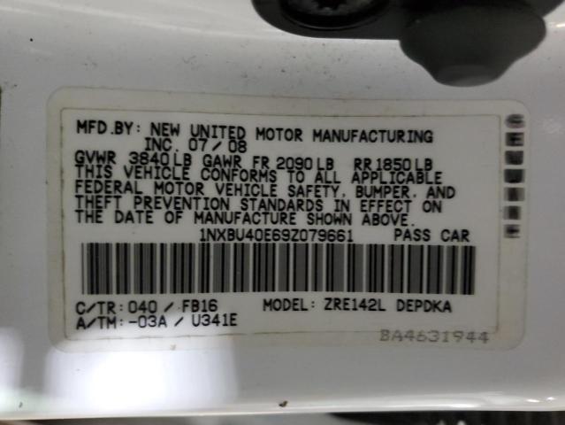 Photo 12 VIN: 1NXBU40E69Z079661 - TOYOTA COROLLA 