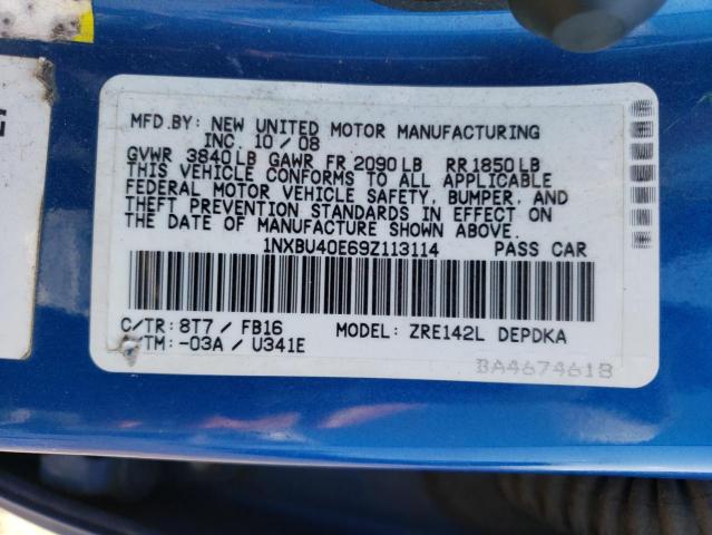 Photo 11 VIN: 1NXBU40E69Z113114 - TOYOTA COROLLA BA 