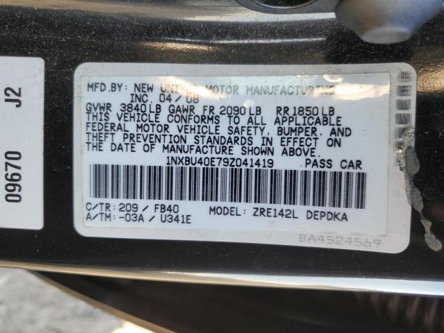 Photo 11 VIN: 1NXBU40E79Z041419 - TOYOTA COROLLA 