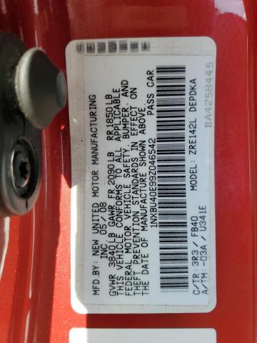 Photo 12 VIN: 1NXBU40E99Z046542 - TOYOTA COROLLA 