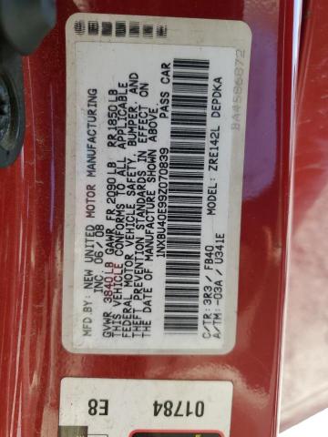 Photo 12 VIN: 1NXBU40E99Z070839 - TOYOTA COROLLA BA 