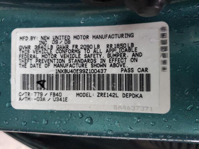 Photo 11 VIN: 1NXBU40E99Z100437 - TOYOTA COROLLA 