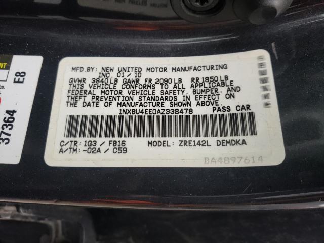 Photo 9 VIN: 1NXBU4EE0AZ338478 - TOYOTA COROLLA 