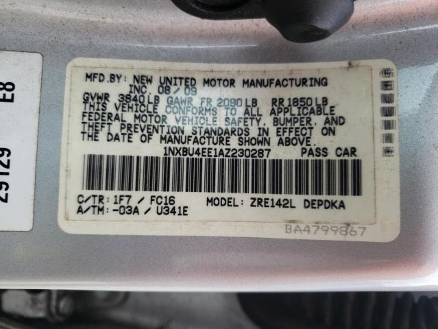 Photo 9 VIN: 1NXBU4EE1AZ230287 - TOYOTA COROLLA BA 