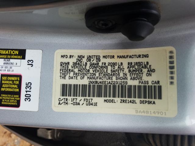 Photo 9 VIN: 1NXBU4EE1AZ231259 - TOYOTA COROLLA BA 