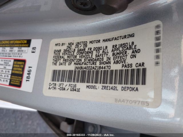 Photo 8 VIN: 1NXBU4EE2AZ184470 - TOYOTA COROLLA 