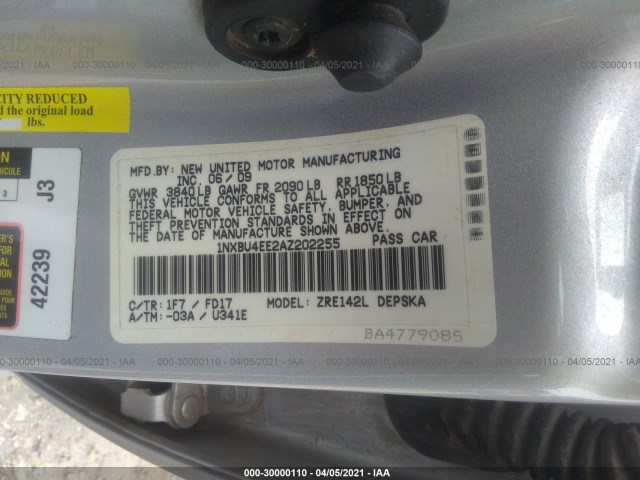 Photo 8 VIN: 1NXBU4EE2AZ202255 - TOYOTA COROLLA 