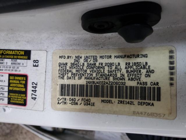 Photo 9 VIN: 1NXBU4EE2AZ206032 - TOYOTA COROLLA BA 