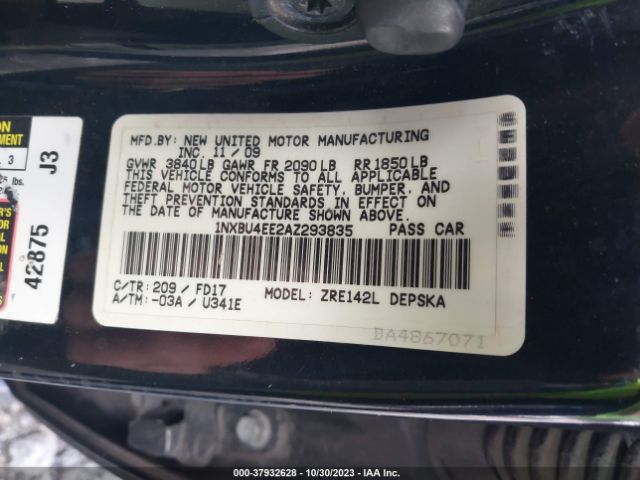 Photo 8 VIN: 1NXBU4EE2AZ293835 - TOYOTA COROLLA 