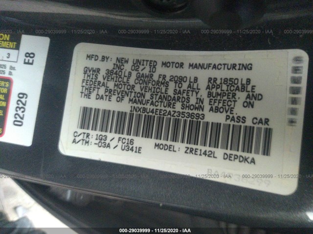 Photo 8 VIN: 1NXBU4EE2AZ353693 - TOYOTA COROLLA 