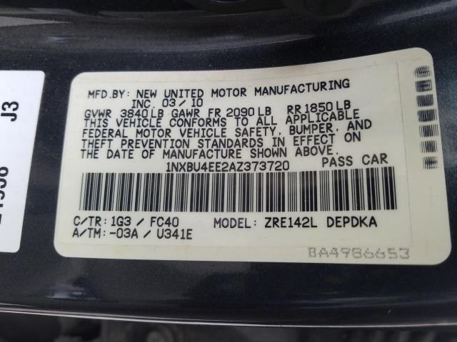 Photo 9 VIN: 1NXBU4EE2AZ373720 - TOYOTA COROLLA BA 