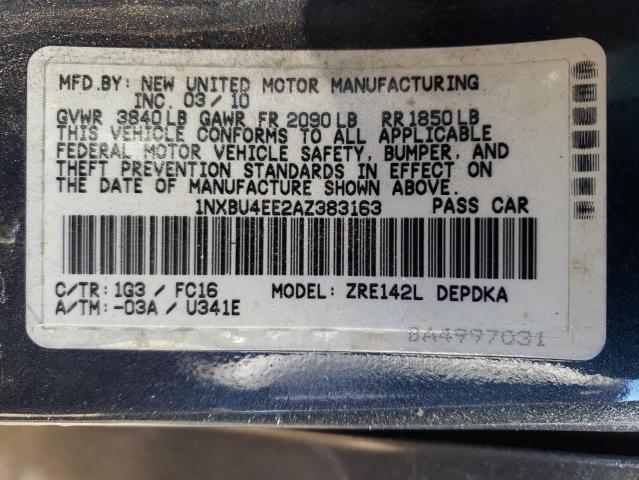 Photo 12 VIN: 1NXBU4EE2AZ383163 - TOYOTA COROLLA BA 