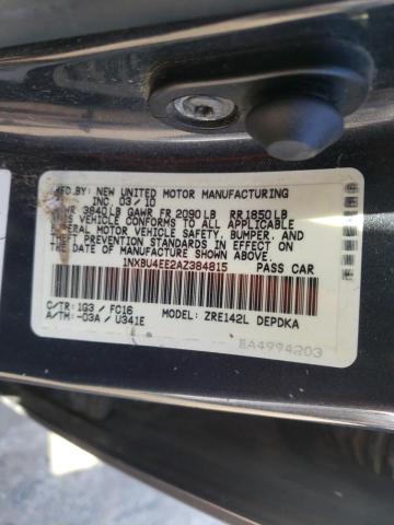 Photo 9 VIN: 1NXBU4EE2AZ384815 - TOYOTA COROLLA BA 