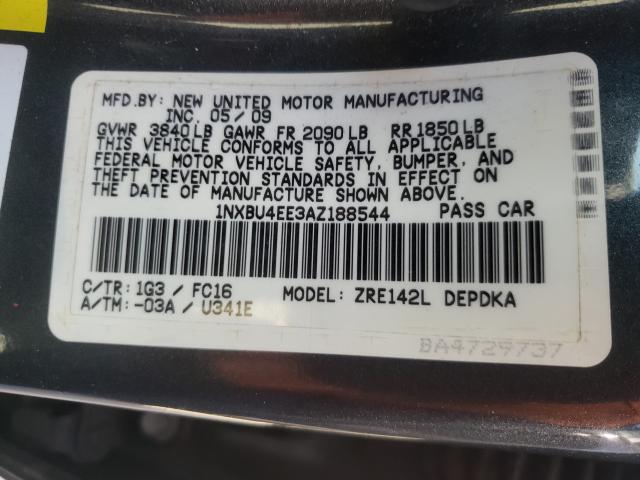 Photo 9 VIN: 1NXBU4EE3AZ188544 - TOYOTA COROLLA BA 