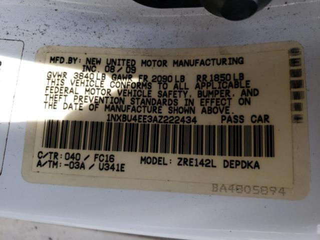 Photo 11 VIN: 1NXBU4EE3AZ222434 - TOYOTA COROLLA BA 