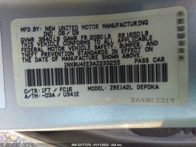 Photo 8 VIN: 1NXBU4EE3AZ233255 - TOYOTA COROLLA 