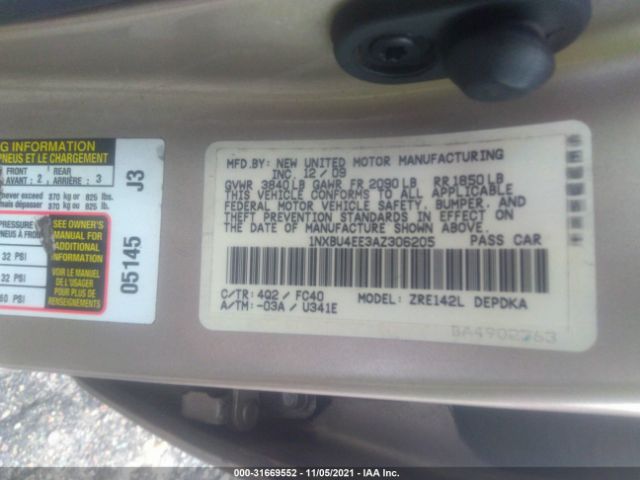 Photo 8 VIN: 1NXBU4EE3AZ306205 - TOYOTA COROLLA 