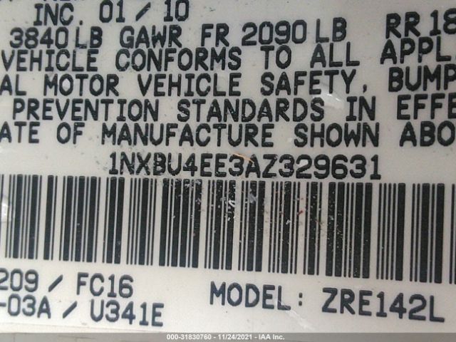 Photo 8 VIN: 1NXBU4EE3AZ329631 - TOYOTA COROLLA 