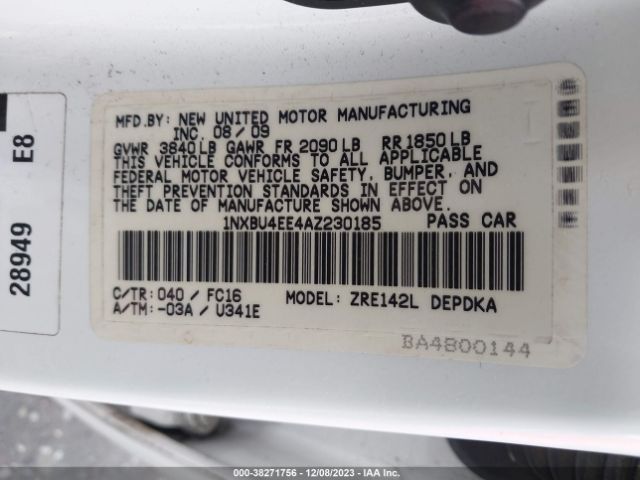 Photo 8 VIN: 1NXBU4EE4AZ230185 - TOYOTA COROLLA 