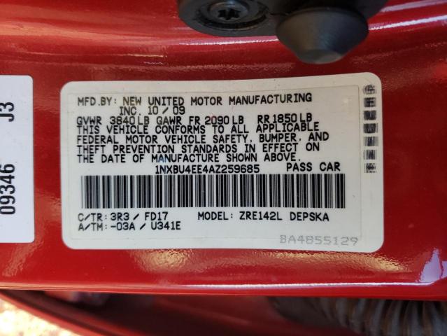 Photo 11 VIN: 1NXBU4EE4AZ259685 - TOYOTA COROLLA BA 