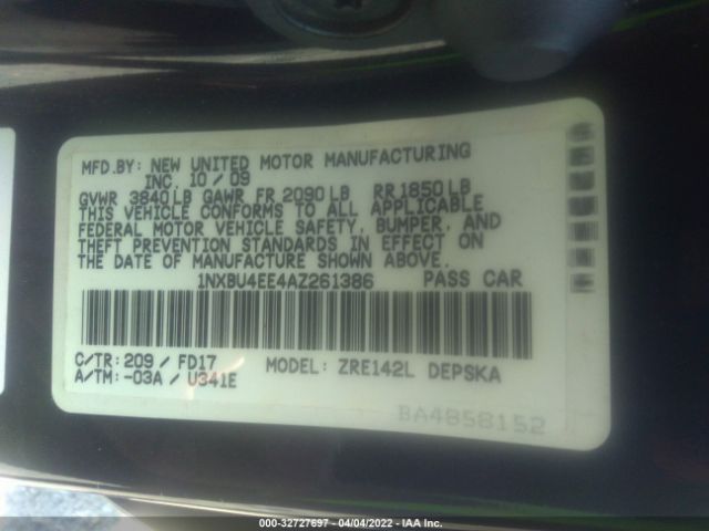 Photo 8 VIN: 1NXBU4EE4AZ261386 - TOYOTA COROLLA 