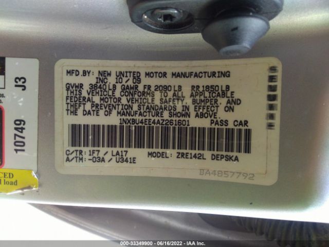 Photo 8 VIN: 1NXBU4EE4AZ261601 - TOYOTA COROLLA 