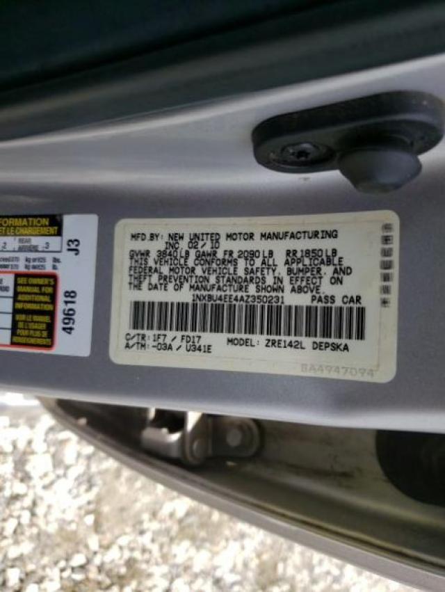 Photo 9 VIN: 1NXBU4EE4AZ350231 - TOYOTA COROLLA BA 