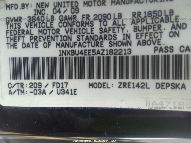 Photo 8 VIN: 1NXBU4EE5AZ182213 - TOYOTA COROLLA 