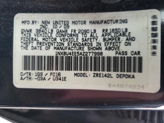 Photo 9 VIN: 1NXBU4EE5AZ277998 - TOYOTA COROLLA BA 